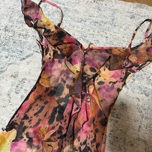 Floral Leopard Print Women's Dress